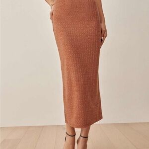Reformation Patrick Tan Ribbed Knit Skirt